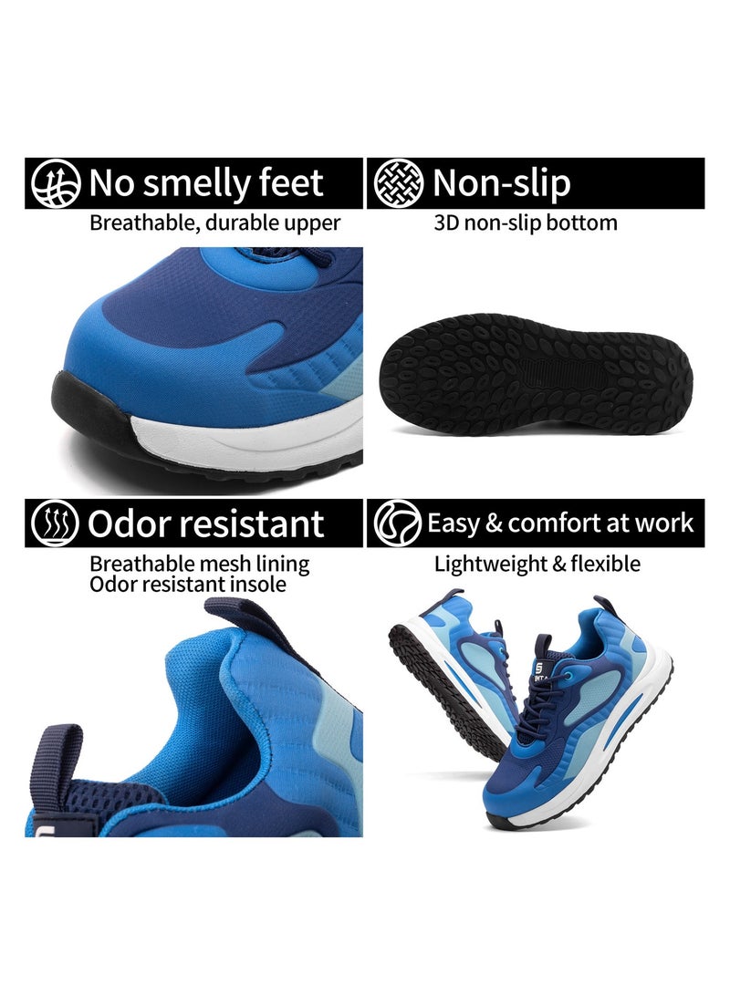 SLIMTA Men Women Safety Shoes Non-Slip Steel Toe Cap Trainers Mesh Breathable Lightweight Comfortable Puncture Proof Industrial Shoes - Image 3